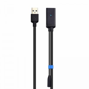 USB 3.0 hosszabbító kábel egy dugaszos és egy női jel-erősítő ismétlőkábelével 5V / 2A-os adapterrel